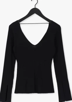 zwarte notes du nord trui christine knitted blouse