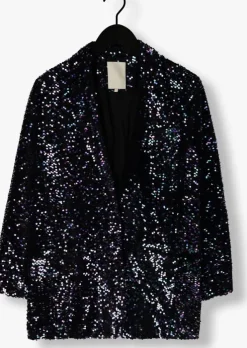 zwarte notre-v blazer nv-christine glitter velvet blazer