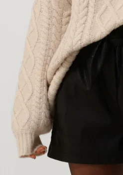 zwarte notre-v broeken leather short billy