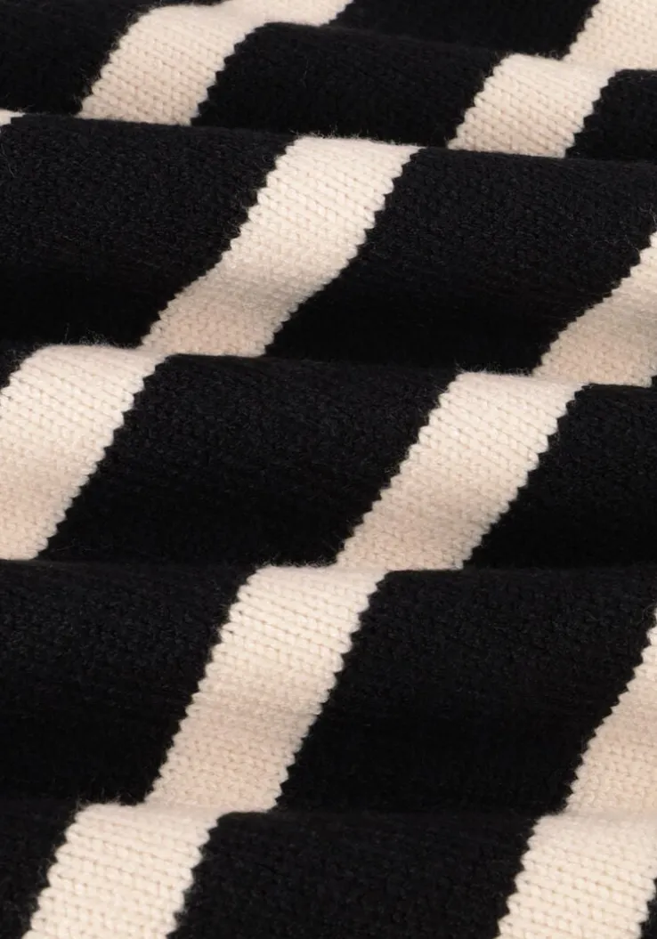 zwarte notre-v coltrui stripe knit sweater