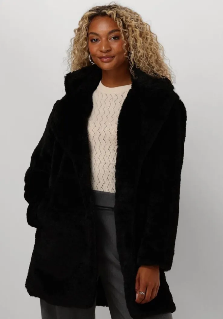 zwarte notre-v faux fur jas nv-ecrin