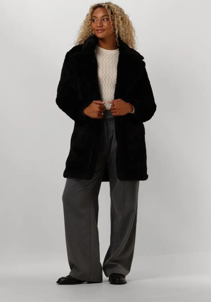 zwarte notre-v faux fur jas nv-ecrin