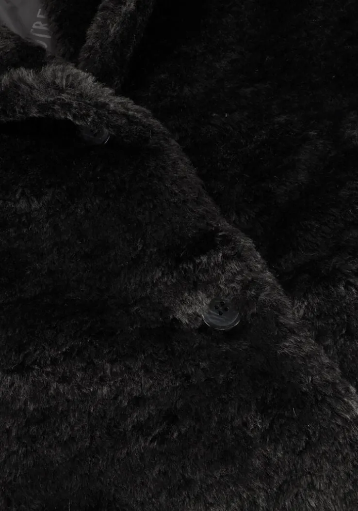 zwarte notre-v faux fur jas nv-ecrin