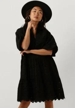 zwarte notre-v mini jurk nv-donna dress broderie anglaise dress