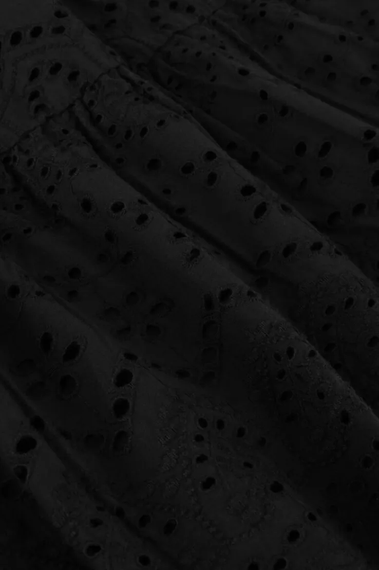 zwarte notre-v mini jurk nv-donna dress broderie anglaise dress