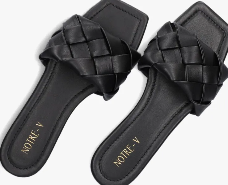 zwarte notre-v slippers 7135