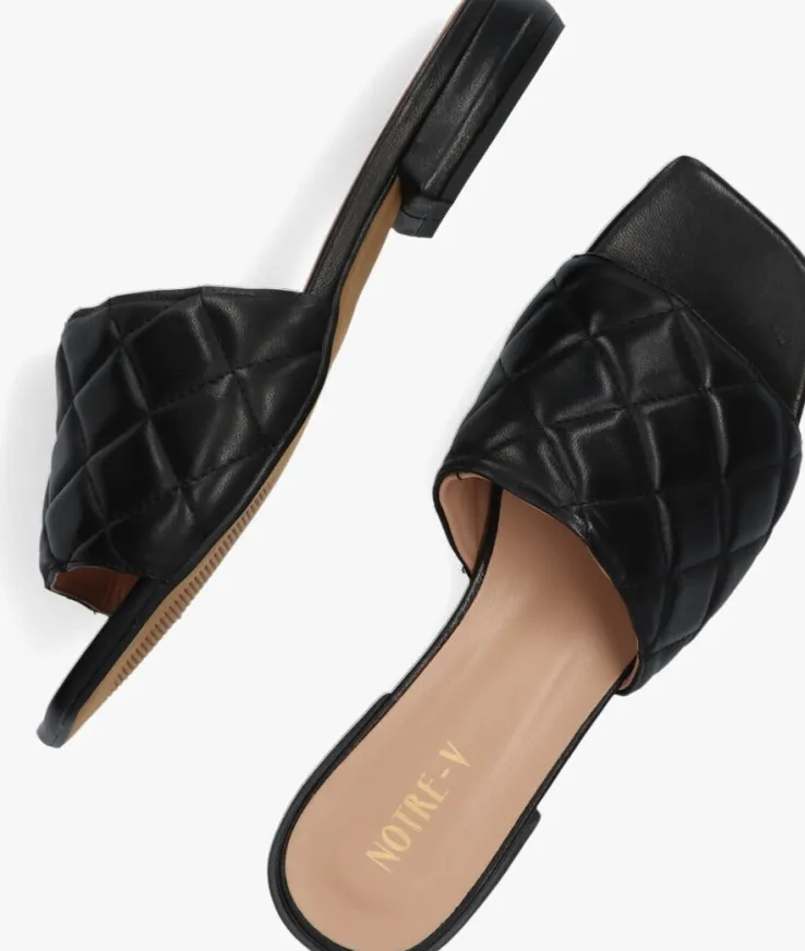 zwarte notre-v slippers 1318