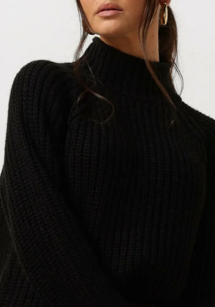 zwarte notre-v trui heavy knit top