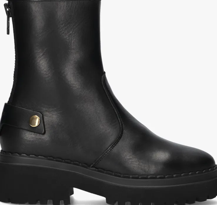 zwarte nubikk enkelboots fae leva fur