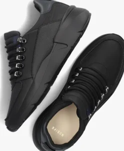 zwarte nubikk lage sneakers roque roman heren
