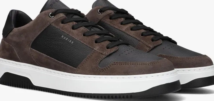 zwarte nubikk lage sneakers basket court heren