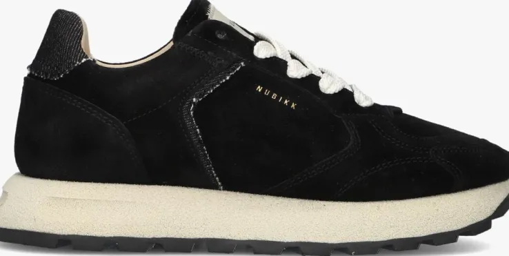 zwarte nubikk lage sneakers rose nomad fur