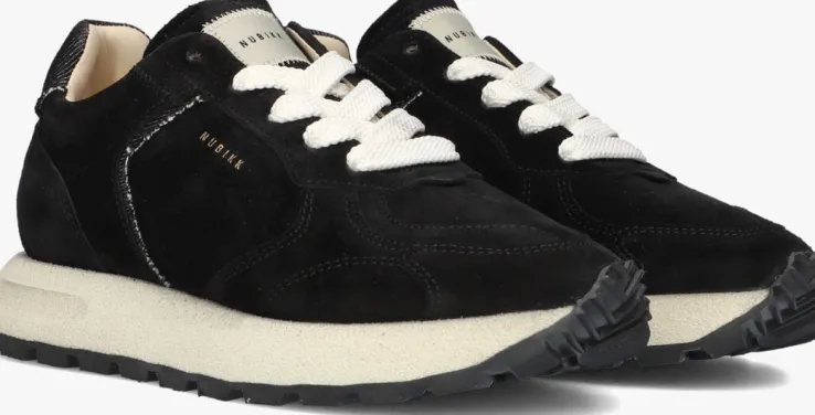 zwarte nubikk lage sneakers rose nomad fur