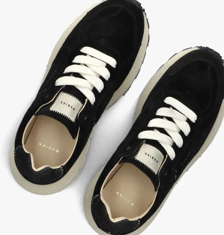 zwarte nubikk lage sneakers rose nomad fur