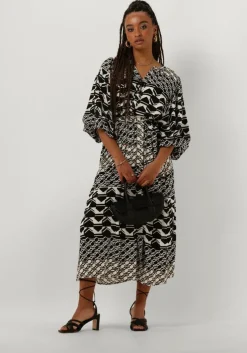 zwarte nukus midi jurk amelia dress graphic