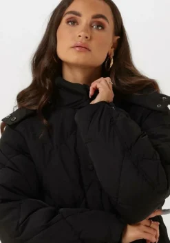 zwarte object gewatteerde jas jally down coat 123