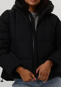 zwarte object gewatteerde jas objzhanna new short jacket