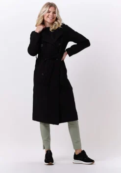 zwarte object mantel clara wool coat