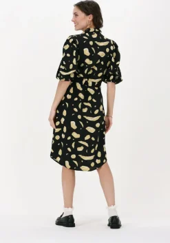 zwarte object midi jurk mesa 2/4 shirt dress
