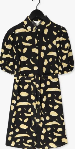 zwarte object midi jurk mesa 2/4 shirt dress