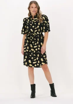 zwarte object midi jurk mesa 2/4 shirt dress