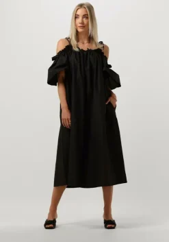 zwarte object midi jurk objcarla s/s dress 127