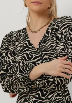 zwarte object midi jurk objleonora l/s wrap midi dress