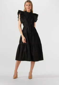 zwarte object midi jurk objhope chinna re s/s long dress