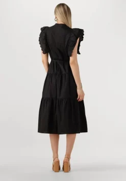 zwarte object midi jurk objhope chinna re s/s long dress