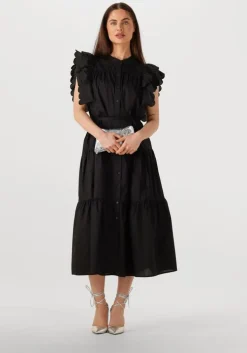 zwarte object midi jurk objhope chinna re s/s long dress