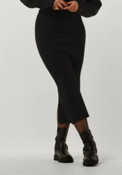 zwarte object midirok objreynard hw knit skirt