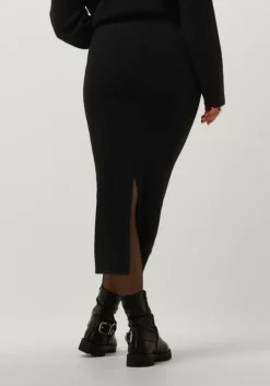 zwarte object midirok objreynard hw knit skirt