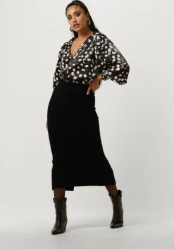 zwarte object midirok objreynard hw knit skirt