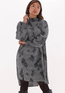 zwarte object mini jurk evelyn l/s short dress