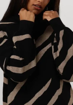 zwarte object mini jurk objray l/s knit rollneck dress