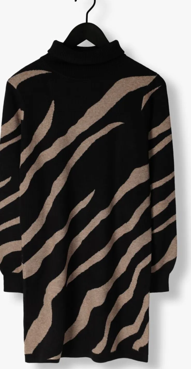 zwarte object mini jurk objray l/s knit rollneck dress