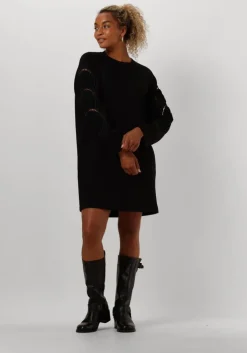 zwarte object mini jurk objdorina lo l/s sweat dress