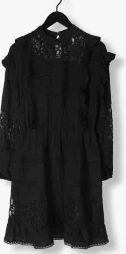 zwarte object mini jurk objarienne new l/s dress e div