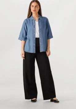 zwarte object pantalon objyui hw wide pants 137