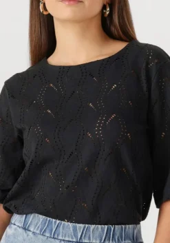 zwarte object top objava 2/4 lo o-neck top