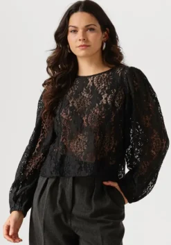 zwarte object top objbeverly l/s lo top