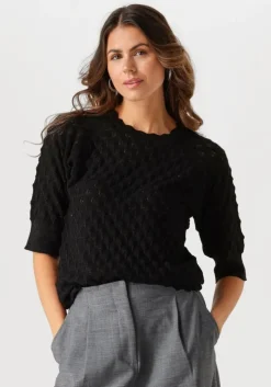 zwarte object top objsolejma re 2/4 pullover