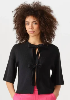 zwarte object top objulla parvi 2/4 knit cardigan