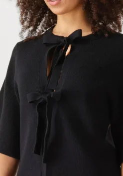 zwarte object top objulla parvi 2/4 knit cardigan