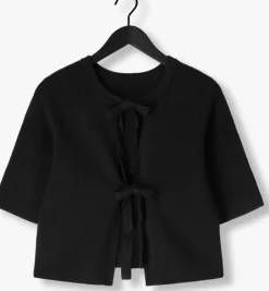 zwarte object top objulla parvi 2/4 knit cardigan