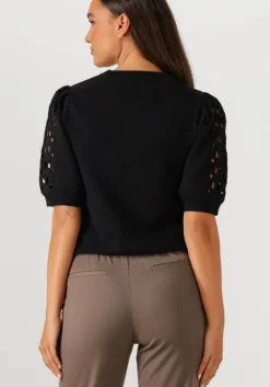 zwarte object trui objyuki s/s re knit pullover 140