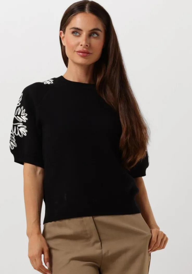 zwarte object t-shirt objrashia knit 2/4 re pullover