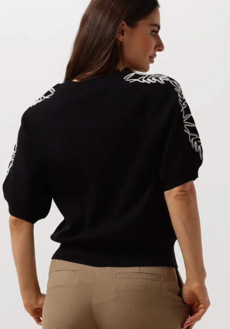 zwarte object t-shirt objrashia knit 2/4 re pullover