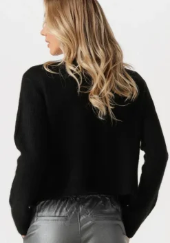 zwarte object vest objparvi sateen bow knit cardigan