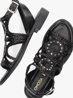 zwarte omoda platte sandalen 120111